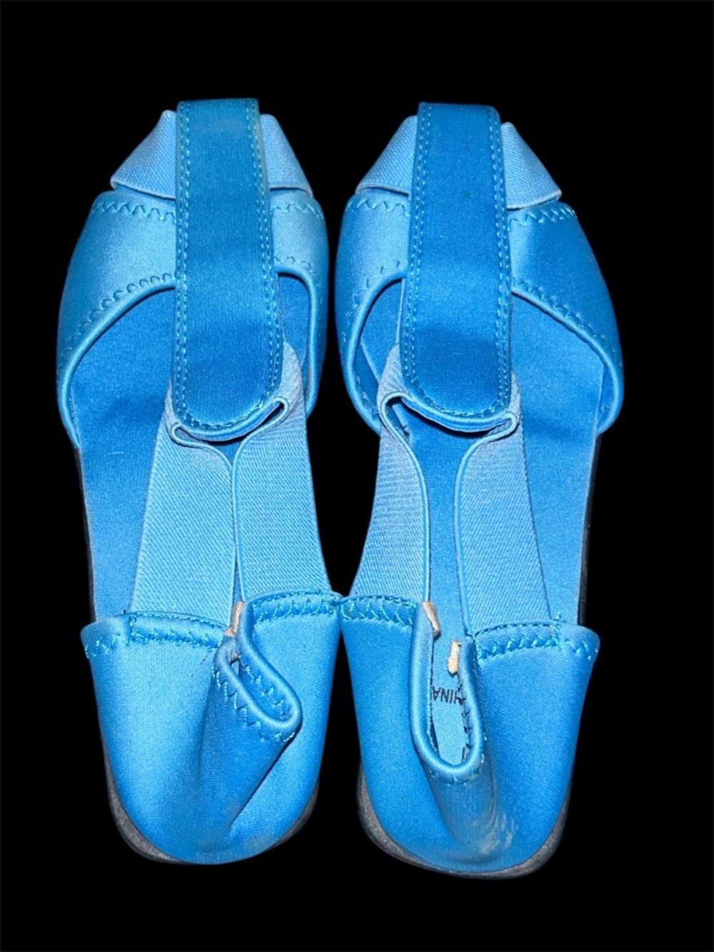 Vintage Y2K Electric Blue Neoprene Wedge Sandals - Size 8M NEW never worn